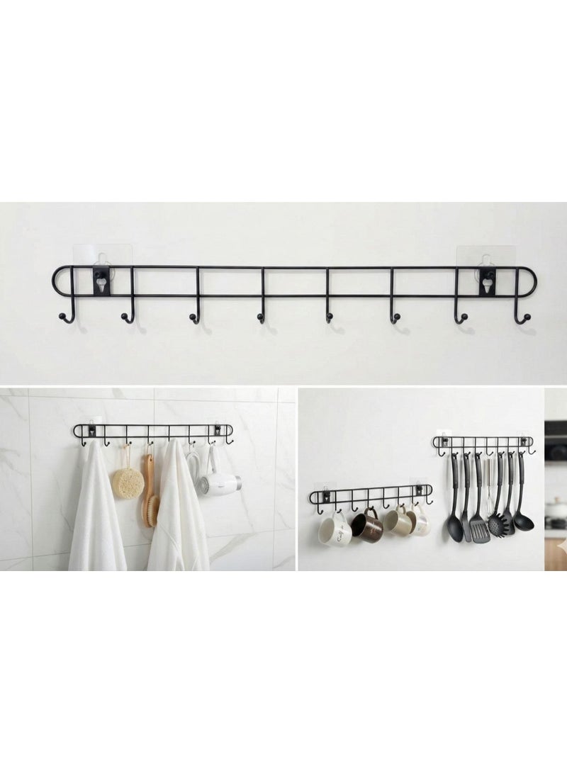 شماعات متعددة الاستخدام ب 8 خطافات مناسبه للملابس للباب مع دبل فيس لاصق- شماعات تعليق للمطبخ والحمام- منظم معالق للمطبخ لتعيق السهل مع دابل فيس   - شماعات ملابس معدن مانعة للانزلاق تاتي مع دبل فيس لسهولة اللصق علي الحائط، شماعات بالطو وملابس  - شماعة باب للهدوم والملابس - شماعة تعليف باب حمام وغرف النوم - شماعت تعليق - Image 3